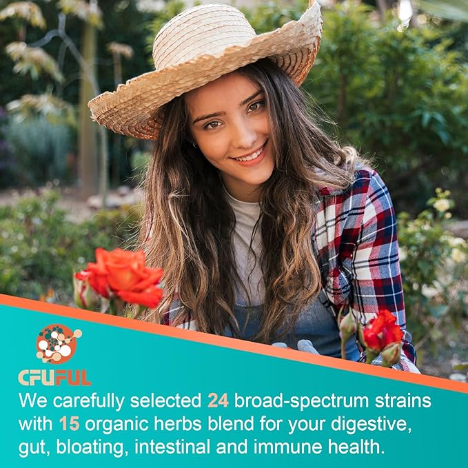 Probiotics for Women & Men - 300 Billion CFU, 24 Strains Probiotic + 15 Organic Herbs Prebiotics Blend, for Overall Digestive Gut Health, Immune, Constipation & Bloating, Shelf Stable - 2 Month Supply