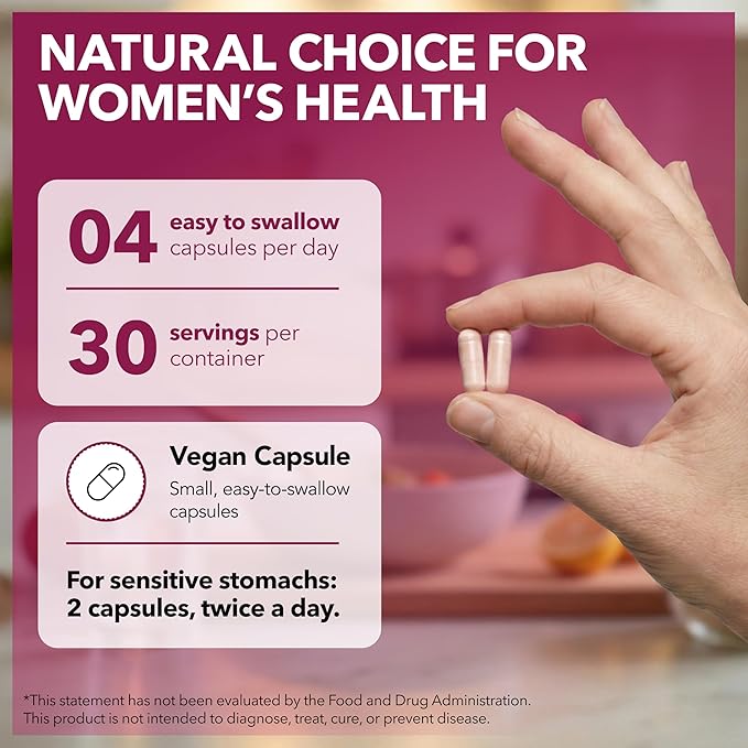 Intimate Rose Myo-Inositol & D-Chiro Inositol Supplement with Folate and Vitamin D - Support Hormonal Balance, Regular Cycles and Ovarian Health - 30-Day Supply - 40:1 Ratio Capsules
