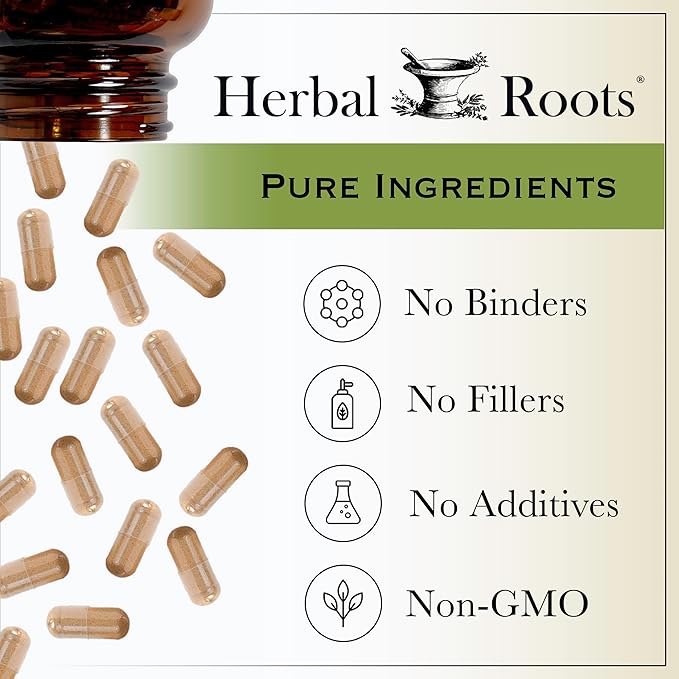 Herbal Roots Organic Beet Root Powder Capsules - 1,500mg per Serving - Certified USDA Organic - Non-GMO - 60 Count Vegan Capsules (Pack of 2)