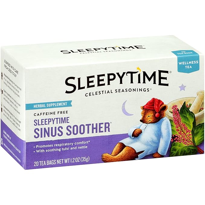 Celestial Seasonings Sleepytime Tea - Wellness Sinus Soother, Caffeine Free - 20 Tea Bags Box (Pack of 2)