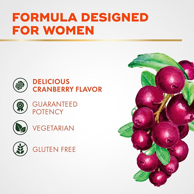 Align Probiotic, Women's Dualbiotic, Womens Probiotic Gummies, Prebiotics and Probiotics for Women, with Cranberry for Urinary Tract Health*, Cranberry Flavor, 50 Gummies