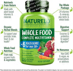 NATURELO Whole Food Multivitamin for Men 50+ - with Vitamins, Minerals, Organic Herbal Extracts - Vegan Vegetarian - for Energy, Brain, Heart and Eye Health - 120 Capsules