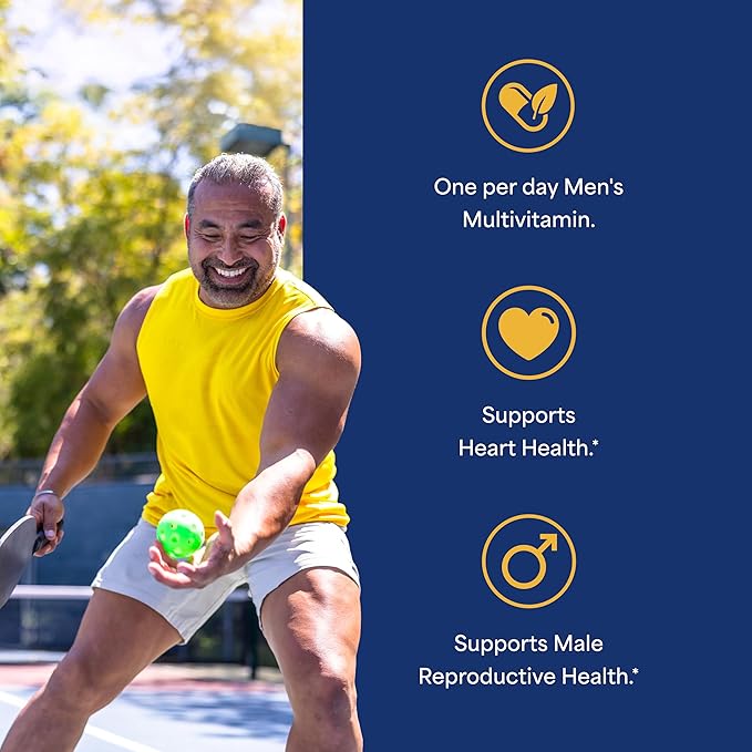 Puritan's Pride One Daily Men's Multivitamin, Dietary Supplement to Support Heart and Male Reproductive Health with Vitamin A, C, D, E, and Zinc, 3 Month Supply, 100 Count*
