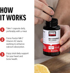 Force Factor MK-7 Vitamin K2 100mcg, Bone Support Supplements for Women and Men, Support Heart Health, Bone Density, and More, BIoavailable Form, Vegan, Non-GMO, 60 Vegetable Capsules