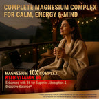 Magnesium 10X Complex – 900mg Elemental Magnesium | Glycinate, Gluconate, Malate, Orotate, Carbonate, Asparate, Taurate, Citrate, Bisglycinate, Ascorbate + Vitamin B6 for Superior Absorption