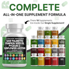 Clean Nutraceuticals Saw Palmetto Pumpkin Seed Oil Pygeum Sunflower Lecithin Stinging Nettle Cranberry - Prostate Supplements for Men with Lycopene - 90 Caps (Pack of 2)