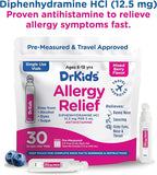Dr. Kids Children's Allergy Relief Medicine with Diphenhydramine HCl 12.5 mg - Pre-Measured Single-Use Vials, Kids Antihistamine for Sneezing, Runny Nose & Itchy Eyes, Mixed Berry Flavor, 30 Count