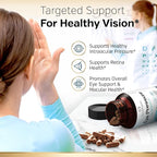 Sunergetic Premium Eye Pressure Support Supplement - Eye Pressure Supplement with Saffron, Lutein, Zeaxanthin, Bilberry & Pine Bark - Supports Ocular Health & Overall Vision - 30 Count