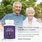 PhysioTru Physio Complete CoQ10 Supplement - Superior Nutrient Absorption, Antioxidant & Energy Support - Coenzyme Q10 Ubiquinone with Fulvic Acid, Magnesium Taurate & Reishi Extract - 1 Pack