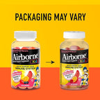 Airborne 500mg Vitamin C + Zinc Immune Support Supplement Gummies for Kids, Assorted Fruit Flavor, Gluten Free Crafted Blend with Powerful Antioxidants Vitamins C & E, 63 Gummies