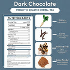 Teeccino Dark Chocolate - Prebiotic SuperBoost™ Herbal Tea - 25 Tea Bags - Support Your Probiotics with Vegan GOS & Organic XOS For Good Gut Health and Regularity, Digestive Chocolate Tea, (Pack of 3)