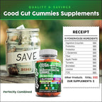 Clean Nutraceuticals Digestive Enzymes with Probiotics & Prebiotics for Digestive Health Gummies & L-Glutamine for Gut Health Bromelain Apple Pectin Inulin FOS Plant Based Vegan Gummy Vitamins