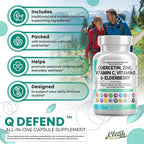 Clean Nutraceuticals Quercetin Zinc Vitamin C Vitamin D Bromelain Elderberry - Lung Immune Support Supplement Adults with Artemisinin, Sea Moss, Echinacea, Allergy Relief (60 Count (Pack of 5))