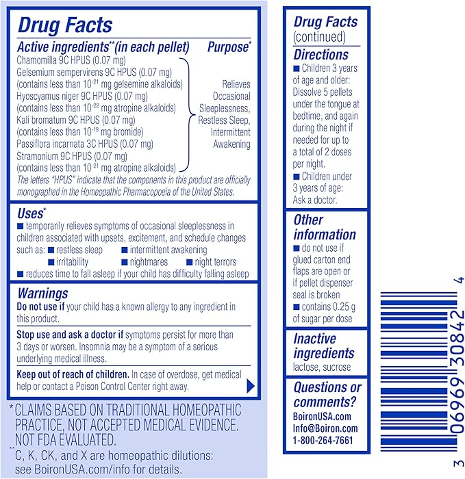 Boiron SleepCalm Kids Sleep Aid for Deep, Relaxing, Restful Nighttime Sleep - Melatonin-Free and Non Habit-Forming - 160 Count (Pack of 2)