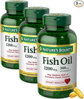 Nature's Bounty Fish Oil Omega 3 Supplements - Supports Heart Health,1200 Mg Fish Oil,Omega-3,200 Softgels,(Pack of 3)