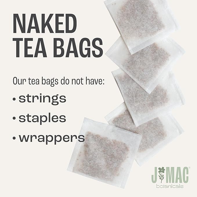 J Mac Botanicals, Organic Lemongrass Tea Bags (50 Count) - Certified by Organic Certifiers, Inc. - Quality Tea From Nile Valley, Egypt, Packaged in the USA