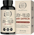 Joy-Filled with Saffron Mood Support Supplement — Daily Mood Support with 30mg Extract + Ashwagandha, Rhodiola, St. John's Wort, Lemon Balm | Saffron Supplements for Emotional Support, Vegan, 30 Ct