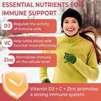 Vitamin D3 + K2 + A Gummies 5000IU/10000 IU - Vitamin D3 Con K2 Supplement with Calcium Magnesium Zinc, Vitamin C & E, High Dose Ultimate Absorbency for Bones, Muscles, Teeth, Vision, Vegan 2 Packs