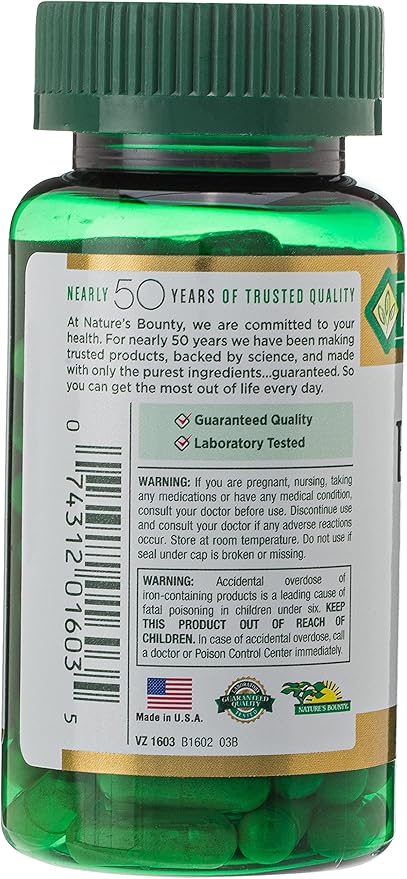 Nature’s Bounty Gentle Iron 28 mg Capsules with Vitamin C,Folic Acid,Vitamin B-12 Iron Supplement,Non-GMO,Gluten-Free,90 Count (Pack of 2)