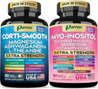 Cortisol & Myo-Inositol Supplement Bundle, Soothe & Smooth Bundle, 13-in-1 Cortisol Balance, Magnesium, Ashwagandha, L-Theanine, D-Chiro Inositol, Folate, Berberine, Chasteberry (150 Capsules)