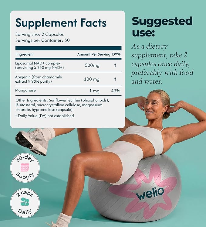 Liposomal NAD Supplement 601mg | Third-Party Tested, High Purity NAD+ | Anti-Aging & Cellular Health | NMN Supplement Alternative | Advanced NAD+ Supplement for Women & Men – 60 Capsules