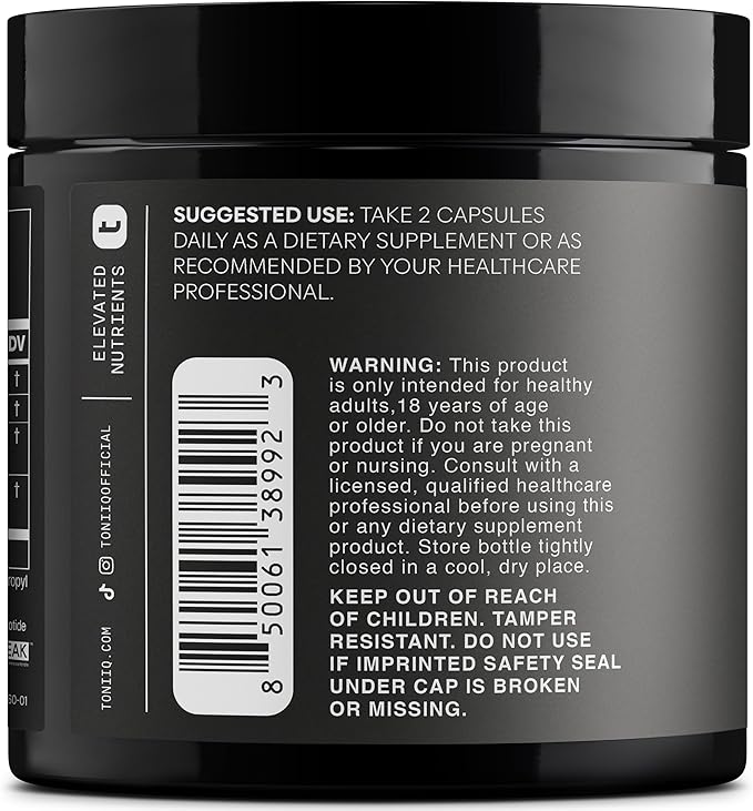 Toniiq NMNH Supplement – Ultra High Potency 1,000mg Complex with Clinically Studied Uthpeak™ NMNH, Resveratrol, Quercetin & TMG – Highly Purified – Third-Party Lab Tested – 60 Capsules