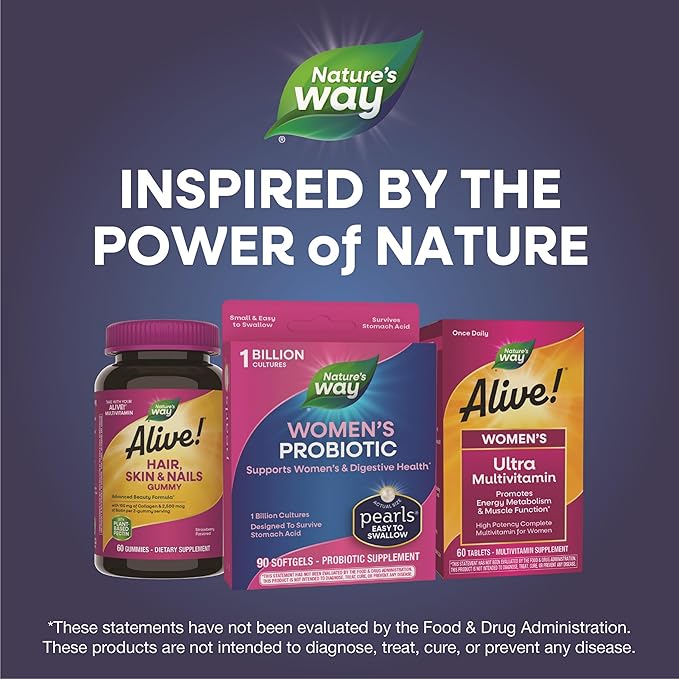 Nature's Way Women's Probiotic Pearls, Supports Women's and Digestive Health*, Protects Against Occasional Constipation & Bloating*, 1 Billion Live Cultures, 90 Softgels, (Pack of 2)