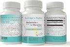 Nature's Trove Melatonin 3mg + L Theanine 200mg – Calm and Relaxation – 120 Kosher Vegetarian Capsules (Pack of 2)
