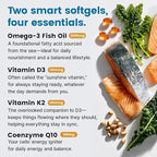 5-in-1 Fish Oil Omega 3 Supplements (2100mg) - Fish Oil with Vitamins D3 & K2 and CoQ10 - EPA DHA Omega 3 Supplement - Lemon Flavored Fatty Acid Supplements, Pack of 2