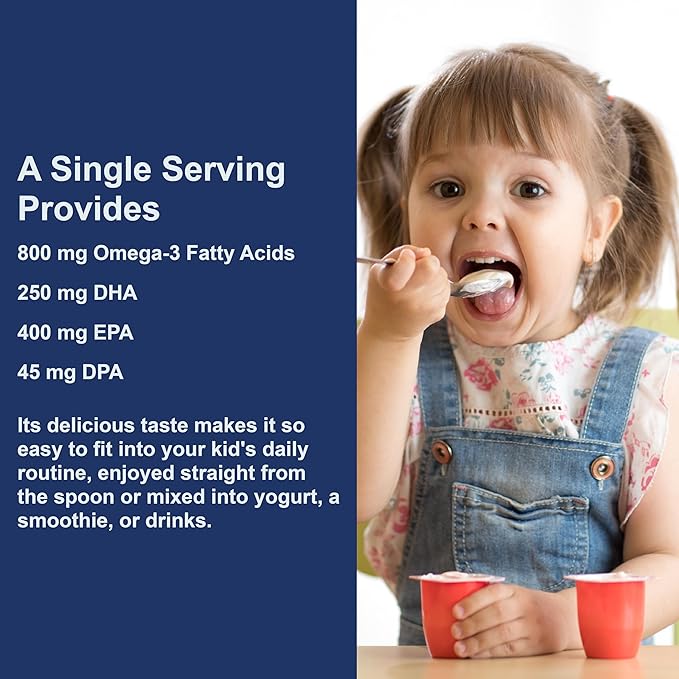 Carlson - Kid's The Very Finest Fish Oil Liquid, 800 mg Omega-3s, Norwegian, Wild-Caught Fish Oil, Omega 3 Liquid for Kids, Sustainably Sourced, Lemon, 200 ml