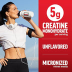 Force Factor Creatine Monohydrate Micronized Powder 500G, 5g Dose to Support Muscle Growth, Strength, Recovery, Cognitive Health & Memory, Unflavored, 100 Servings, 17.6 Oz