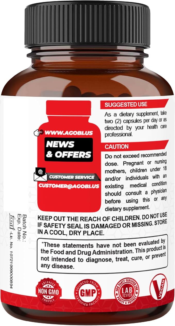 agobi Saw Palmetto Supplement with Maca Root - High Extract Support for Hair Health, Restful Mood & Energy Support - 150 Veggie Capsules