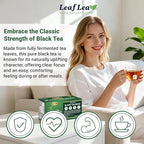 LeafLea 80 Black Tea Bags, Premium Black Tea Leaves, Rich Bright and Firmly Astringent, Promotes Digestive Comfort & Steady Alertness, Caffeinated, Sugar-Free, Vegan, Enjoy Hot or Iced