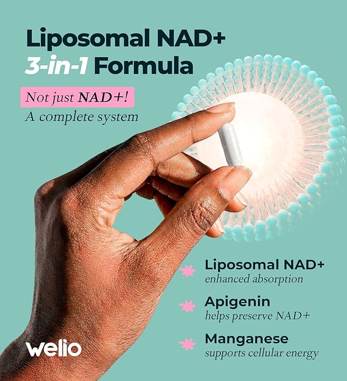 Liposomal NAD Supplement 601mg | Third-Party Tested, High Purity NAD+ | Anti-Aging & Cellular Health | NMN Supplement Alternative | Advanced NAD+ Supplement for Women & Men – 60 Capsules