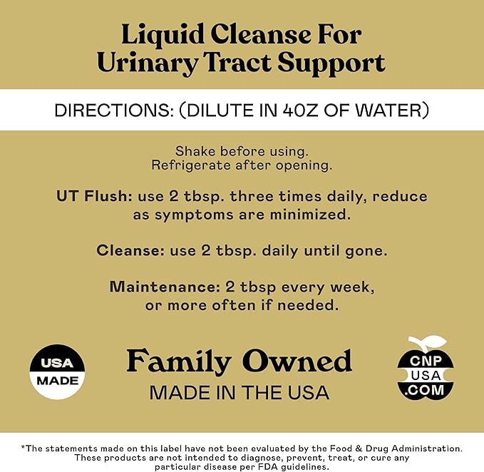 Complete Natural Products Urinary Tract Complete 16oz - Liquid Supplement for Urinary Tract Health with Organic Cranberry, D-Mannose, Beet Root, Fennel Seed, and Turmeric