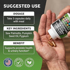 Clean Nutraceuticals Saw Palmetto Pumpkin Seed Oil Pygeum Sunflower Lecithin Stinging Nettle Cranberry - Prostate Supplements for Men with Lycopene - 90 Caps