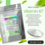 Biotin (Vitamin B7) Powder Vitamin B7 Powder for Hair, Skin, and Nail Health, Biotin Vitamin Non-GMO, Gluten-Free (8 Ounce / 226 Grams)