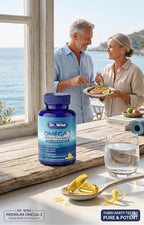 Dr. Wise Omega 3 Fish Oil 3600mg – 2160mg Omega-3 per Softgel (1300mg EPA, 860mg DHA) – Triple Strength, Once Daily – 90 Burpless Lemon Softgels – 3-Month Supply