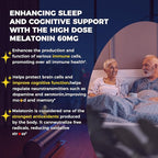 Melatonin 60mg for Adults High Dose, Supports Deep Rest & Brain Cognition, Extra Strength Liposomal Melatonin with Vitamin D3 K2, Chamomile, for Sound Zzz Cycle, Immune & Antioxidant, 150 Softgels
