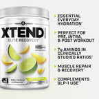 Xtend Original BCAA Powder, 7g BCAAs and 2.5g L-Glutamine for Muscle Recovery Hydration and Lean Muscle, Sugar Free Intra and Post Workout Drink with Electrolytes, Lemon Lime Squeeze, 30 Servings