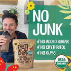 EarthChimp Organic Vegan Protein Powder - with Probiotics - Non GMO, Dairy Free, Non Whey, Plant Based Protein Powder for Women and Men, Gluten Free - 52 Servings 64 Oz (Chocolate) No Scoop