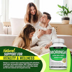 Toplux Moringa Capsules 1200mg – Pure Moringa Powder High Potency Leaf Extract Green Superfood Rich in Antioxidant, for Energy & Immune Support, Vegan Non-GMO 90 Capsules
