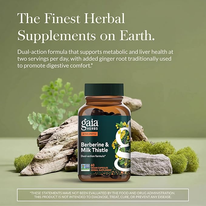 Gaia Herbs Berberine & Milk Thistle - Supports Liver Health*, 60 Capsules Metabolic Activator - AMPK Pathway Support with Clinically Researched Ingredients*, 60 Vegan Capsules - Bundle