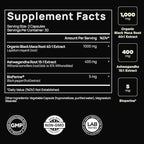 40x Strength Organic Black Maca Root w. Ashwagandha - #1 Highest Potency Black Maca Root Capsules for Men Supplement 40:1 Extract - 100% Pure Maca Peruana Gelatinized Maca Root Powder Pills