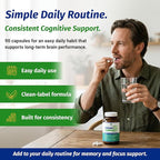 1 Body Brain Supplement – Nootropic Brain Booster with Alpha GPC, Ginkgo & Bacopa – 90 Vegan Capsules – Memory Supplement for Brain Support, Focus Pills, Brain Fog Supplements for Women and Seniors