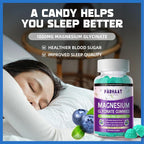 Magnesium Glycinate Gummies - Sugar Free Magnesium Potassium Supplement with Vitamin D, B6, CoQ10 for Calm Mood & Sleep Support - 120 Blueberry Chews