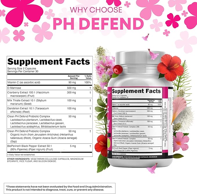 Clean Nutraceuticals Vaginal Probiotics for Women + Prebiotics 20 Billion Cranberry Pills w D-Mannose 500 mg for Urinary Tract Health pH Balance - for Vaginal Health Supplements Pills - 3Pack