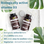 Igennus Daily Vitamin D3 2000iu, 50 mcg, Clean Label, 365 Small Tablets, 1-Year Supply, Vegetarian Cholecalciferol Vitamin D Supplement
