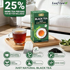 LeafLea 80 Black Tea Bags, Premium Black Tea Leaves, Rich Bright and Firmly Astringent, Promotes Digestive Comfort & Steady Alertness, Caffeinated, Sugar-Free, Vegan, Enjoy Hot or Iced