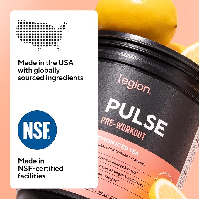 LEGION Pulse Pre Workout - All Natural Nitric Oxide Preworkout Drink to Boost Energy, Creatine Free, Naturally Sweetened, Beta Alanine, Citrulline, Alpha GPC (Cotton Candy)
